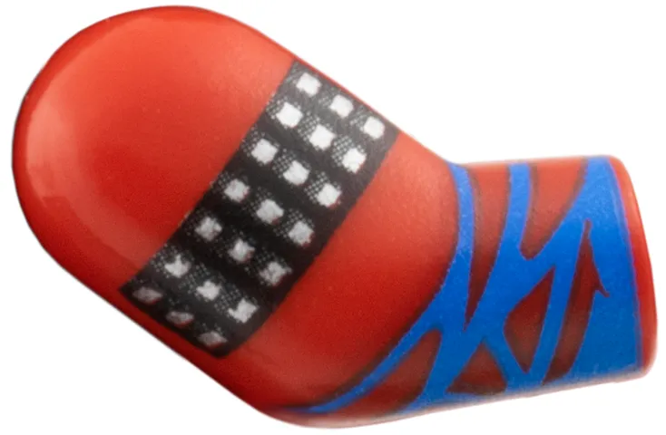 Arm, Right with Blue Zigzags, Black Cuff with Silver Studs Pattern