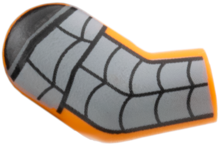 Arm, Right with Dark Bluish Gray Armor and Black Webbing Pattern