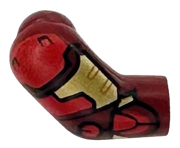 Arm, Right with Gold Armor Plates, Red Shoulder and Panels with Black Outlines Pattern