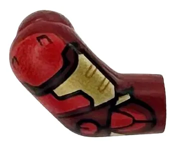 Arm, Right with Gold Armor Plates, Red Shoulder and Panels with Black Outlines Pattern