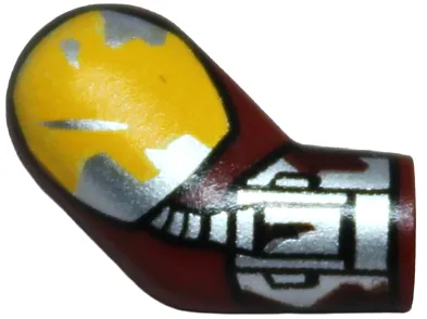 Arm, Right with Bright Light Orange and Silver Shoulder Armor and Gauntlet with Hose Pattern