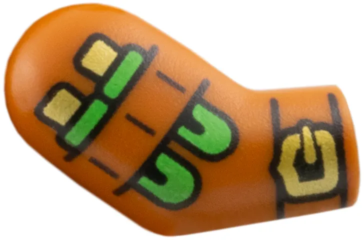 Arm, Right with Gold Buckle and Bright Green Vials Pattern