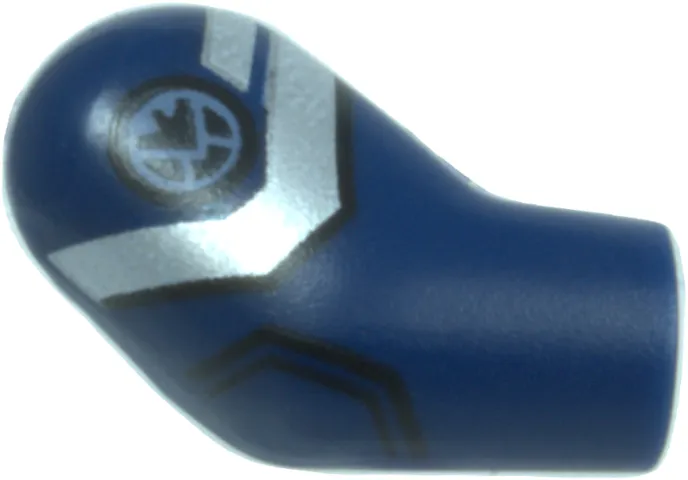 Arm, Right with Silver Armor Plates, Sand Blue SHIELD Logo, and Black Outlines Pattern