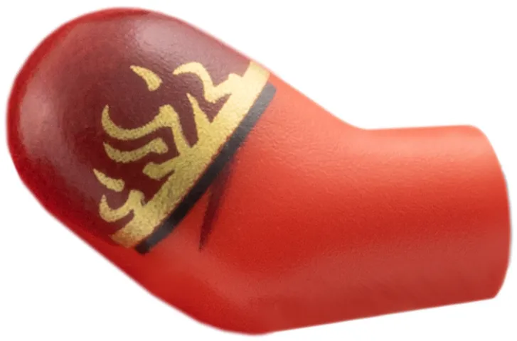 Arm, Right with Dark Red Shoulder, Gold Flames Pattern