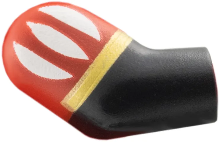 Arm, Right with Molded Red Short Sleeve and Printed White and Gold Stripes Pattern