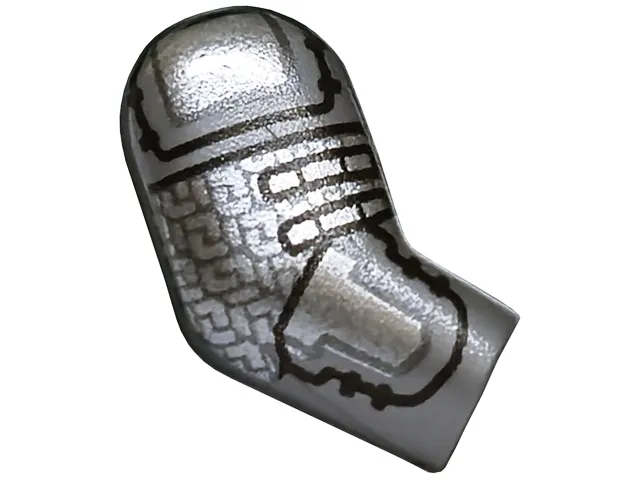 Arm, Right with Silver and Dark Silver Armor Plates with Black Outlines Pattern