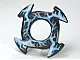 Ring 4 x 4 with 2 x 2 Hole and 4 Arrow Ends with Medium Blue and White Lightning Pattern (Ninjago Spinner Crown)