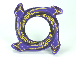 Ring 4 x 4 with 2 x 2 Hole and 4 Snake Head Ends and Yellow Scales Pattern (Ninjago Spinner Crown)