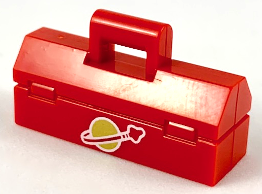Minifigure, Utensil Toolbox with White Classic Space Logo Pattern