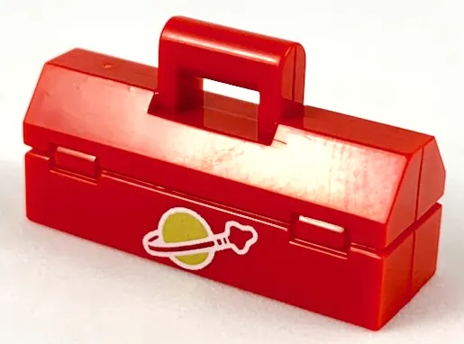 Minifigure, Utensil Toolbox with White Classic Space Logo Pattern