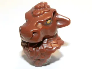 Minifigure, Head, Modified Minotaur with Gold Eyes and Pin Holes Pattern