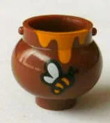 Minifigure, Utensil Pot Small with Handle Holders and Dripping Honey and Bee Pattern