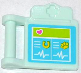 Friends Accessories Medical Clipboard with Bar Handle with Pink Heart, Yellow Horseshoe, Paw Print and White Heart Monitor Lines Pattern (Sticker) - Set 3188