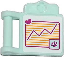 Friends Accessories Medical Clipboard with Bar Handle with Chart with Pink Heart and Paw Print Pattern (Sticker) - Set 41085