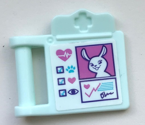 Friends Accessories Medical Clipboard with Bar Handle with Rabbit, Hearts, Eye and Paw Print Pattern (Sticker) - Set 41345