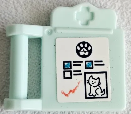 Friends Accessories Medical Clipboard with Bar Handle with Check Boxes, Paw Print and Cat Pattern (Sticker) - Set 41446
