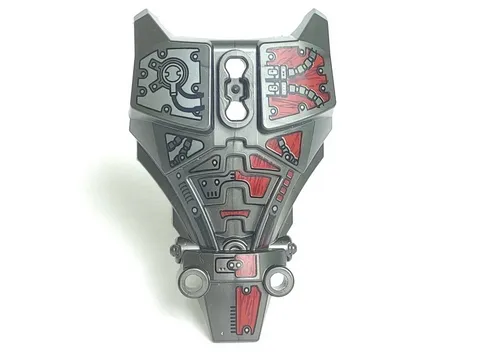 Hero Factory Full Torso Armor with Silver and Red Mechanical Pattern (Splitface)