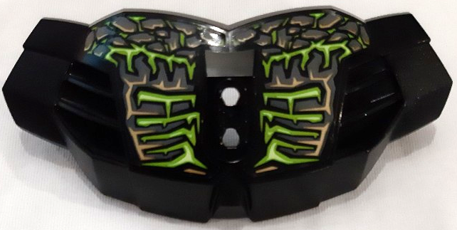 Hero Factory Chest Armor Large with Dark Bluish Gray and Gold Rocks with Lime Fractures Pattern (Stickers) - Set 71316