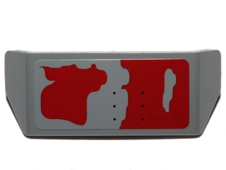 Vehicle, Spoiler with Bar Handle with Worn Dark Red Patches Pattern Model Left Side (Sticker) - Set 75099