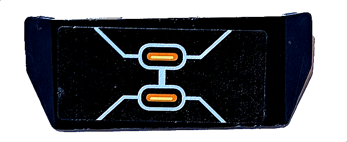 Vehicle, Spoiler with Bar Handle with Bright Light Yellow and Orange Lights, Silver Lines Pattern (Sticker) - Set 70326