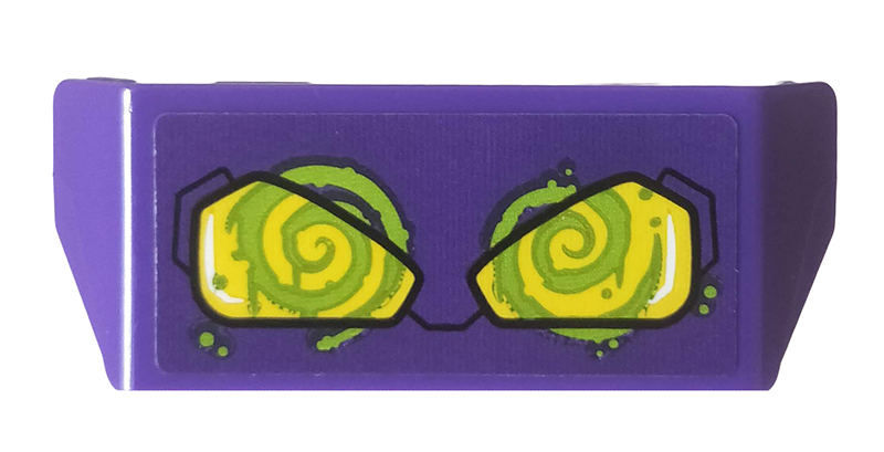 Vehicle, Spoiler with Bar Handle with Yellow Headlights and Lime Spirals Pattern (Sticker) - Set 76159