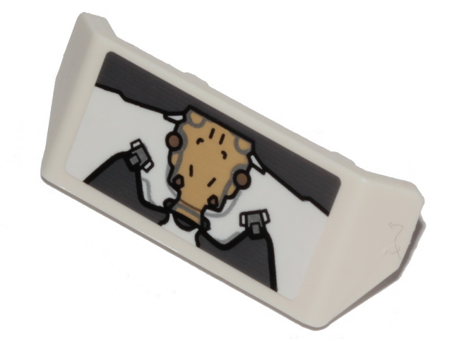 Vehicle, Spoiler with Bar Handle with Dark Bluish Gray and Tan Hull Plates Pattern (Sticker) - Set 76989