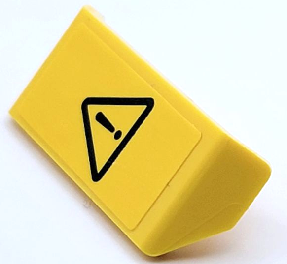 Vehicle, Spoiler with Bar Handle with Black Exclamation Mark in Danger Triangle Pattern Model Left Side (Sticker) - Set 42081