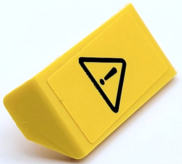 Vehicle, Spoiler with Bar Handle with Black Exclamation Mark in Danger Triangle Pattern Model Right Side (Sticker) - Set 42081