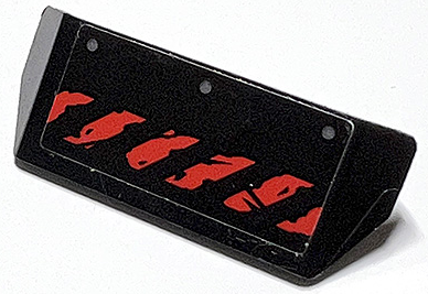 Vehicle, Spoiler with Bar Handle with Worn Red Danger Stripes and Dark Bluish Gray Rivets Pattern (Sticker) - Set 76117