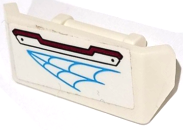 Vehicle, Spoiler with Bar Handle with Medium Azure Spider Web and Magenta Armor Plate Pattern Model Left Side (Sticker) - Set 76115