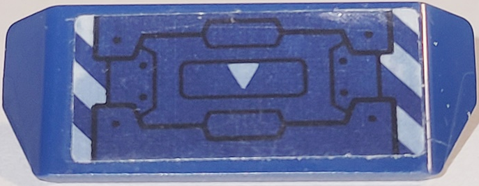 Vehicle, Spoiler with Bar Handle with Dark Blue Panels, White Triangle and Danger Stripes Pattern (Sticker) - Set 76192