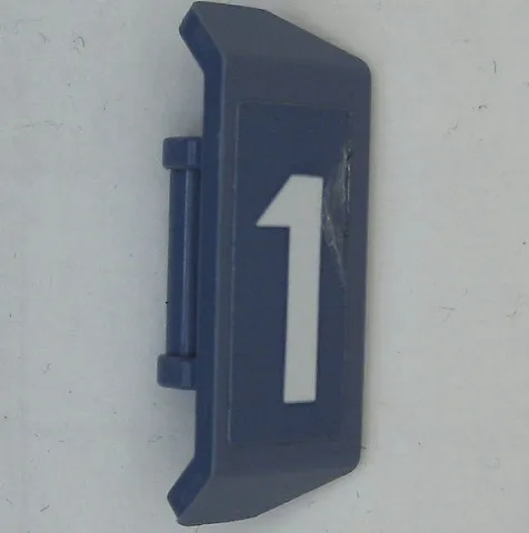 Vehicle, Spoiler with Bar Handle with White Number 1 Pattern Model Left Side (Sticker) - Set 70656