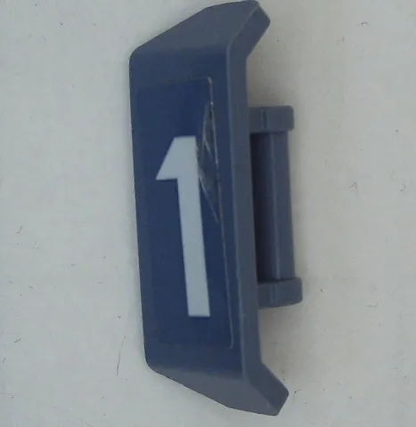 Vehicle, Spoiler with Bar Handle with White Number 1 Pattern Model Right Side (Sticker) - Set 70656