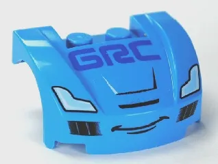 Vehicle, Mudguard 3 x 4 x 1 2/3 Curved Front with Headlights, 'GRC' and Smile Pattern (Raoul CaRoule)