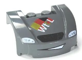 Vehicle, Mudguard 3 x 4 x 1 2/3 Curved Front with Headlights, Grille and Smile Pattern (Max Schnell)