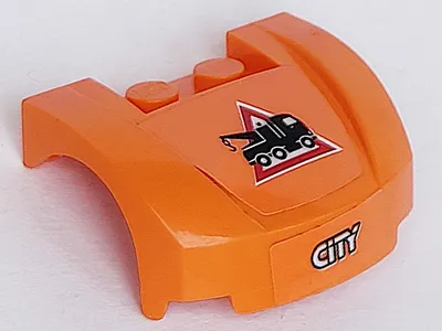 Vehicle, Mudguard 3 x 4 x 1 2/3 Curved Front with Tow Truck Danger Sign and 'CITY' Pattern (Stickers) - Set 60017