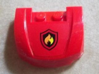 Vehicle, Mudguard 3 x 4 x 1 2/3 Curved Front with Black and Yellow Fire Logo Badge Pattern (Sticker) - Set 60023