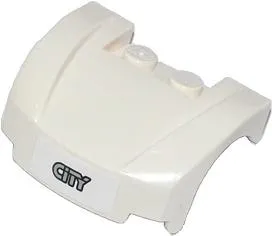 Vehicle, Mudguard 3 x 4 x 1 2/3 Curved Front with Gray 'CITY' on White Background Pattern (Sticker) - Set 60057