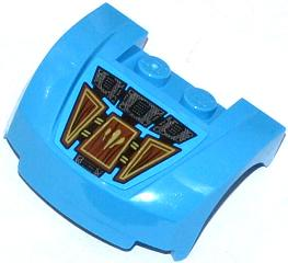 Vehicle, Mudguard 3 x 4 x 1 2/3 Curved Front with Metal and Wooden Armor Components Pattern (Sticker) - Set 70008