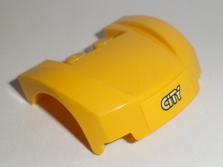 Vehicle, Mudguard 3 x 4 x 1 2/3 Curved Front with White 'CITY' on Yellow Background Pattern (Sticker) - Set 60097