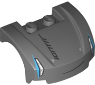 Vehicle, Mudguard 3 x 4 x 1 2/3 Curved Front with Blue and Silver Headlights, Black Smirk and 'IGNTR' Pattern