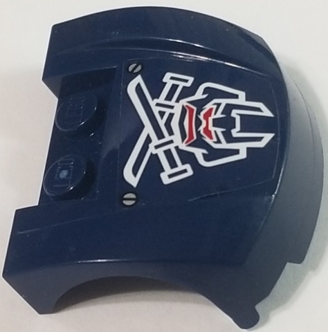 Vehicle, Mudguard 3 x 4 x 1 2/3 Curved Front with Ninjago Samurai X Mask and Crossed Swords Pattern (Sticker) - Set 70642