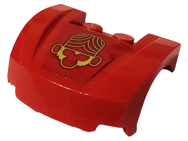 Vehicle, Mudguard 3 x 4 x 1 2/3 Curved Front with Pearl Gold Mojo Jojo Pattern (Sticker) - Set 41288