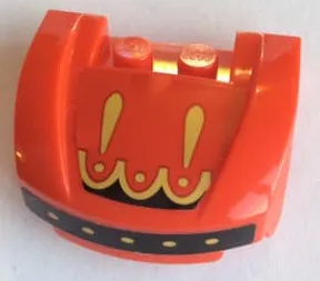 Vehicle, Mudguard 3 x 4 x 1 2/3 Curved Front with Awning with Gold Scalloped Edge and Dots Pattern (Stickers) - Set 70629