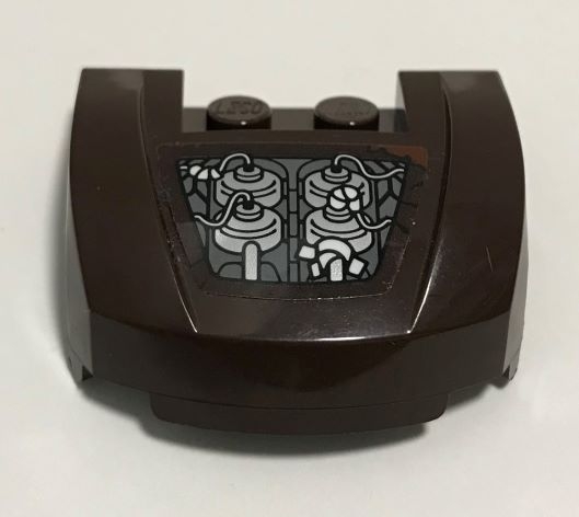 Vehicle, Mudguard 3 x 4 x 1 2/3 Curved Front with Exposed Engine Compartment with Silver Parts Pattern Model Left Side (Sticker) - Set 70228