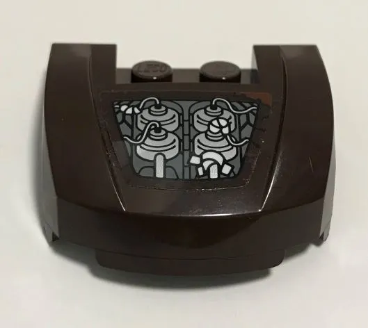 Vehicle, Mudguard 3 x 4 x 1 2/3 Curved Front with Exposed Engine Compartment with Silver Parts Pattern Model Left Side (Sticker) - Set 70228