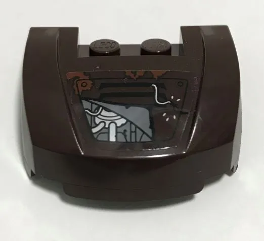 Vehicle, Mudguard 3 x 4 x 1 2/3 Curved Front with Partially Exposed Engine, Loose Wire and Reddish Brown Splatters Pattern Model Right Side (Sticker) - Set 70228