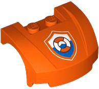 Vehicle, Mudguard 3 x 4 x 1 2/3 Curved Front with Life Preserver Coast Guard Logo Badge / Shield Pattern