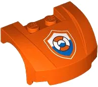 Vehicle, Mudguard 3 x 4 x 1 2/3 Curved Front with Life Preserver Coast Guard Logo Badge / Shield Pattern