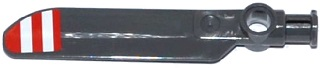Technic Rotor Blade Small with Axle and Pin Connector End with 3 Red Stripes and 2 White Stripes Pattern on Top (Sticker) - Set 42040